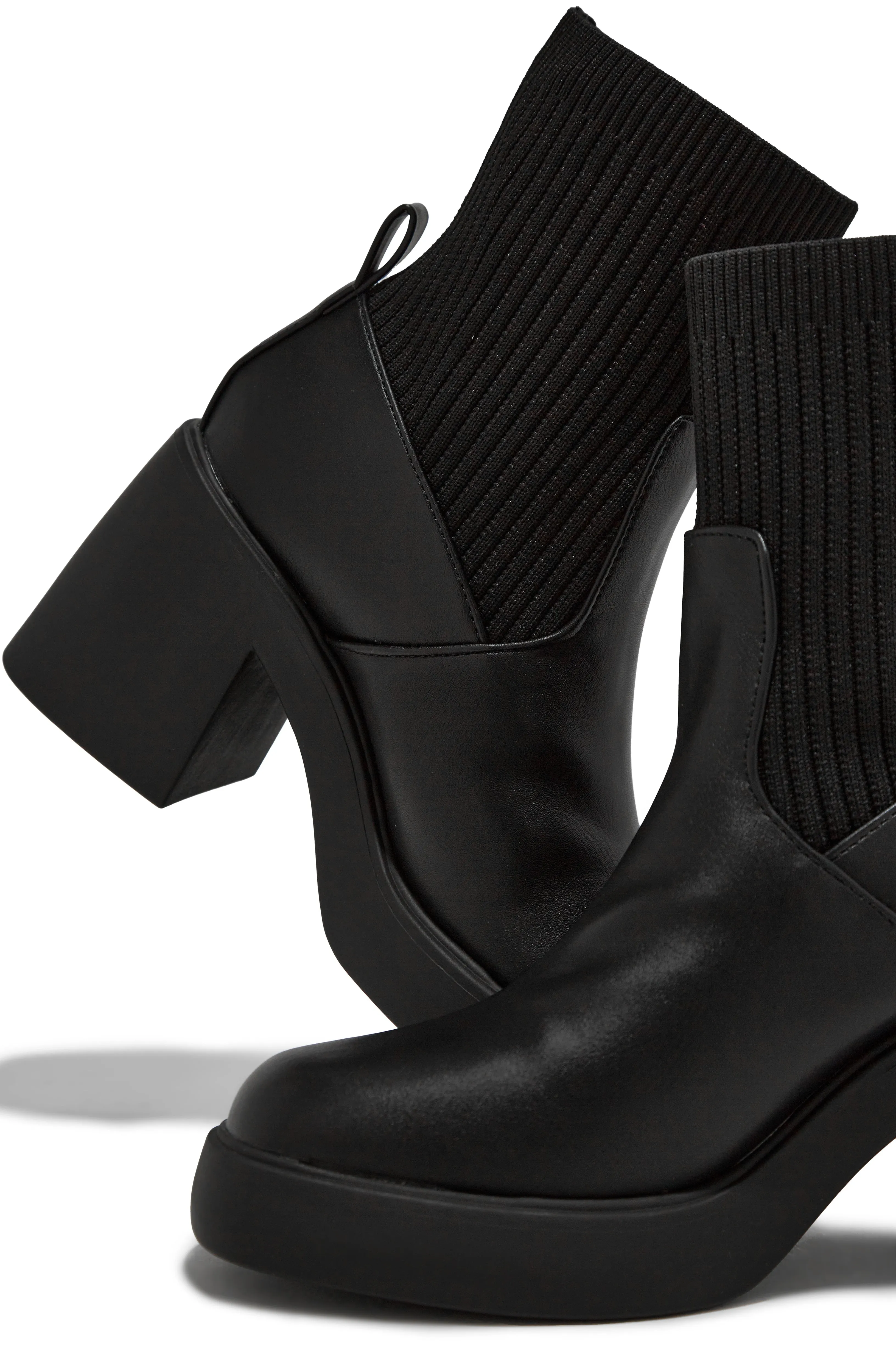 Addie Block Heel Ankle Boots - Black