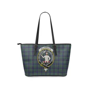 Allardice Tartan Leather Tote Bag with Family Crest