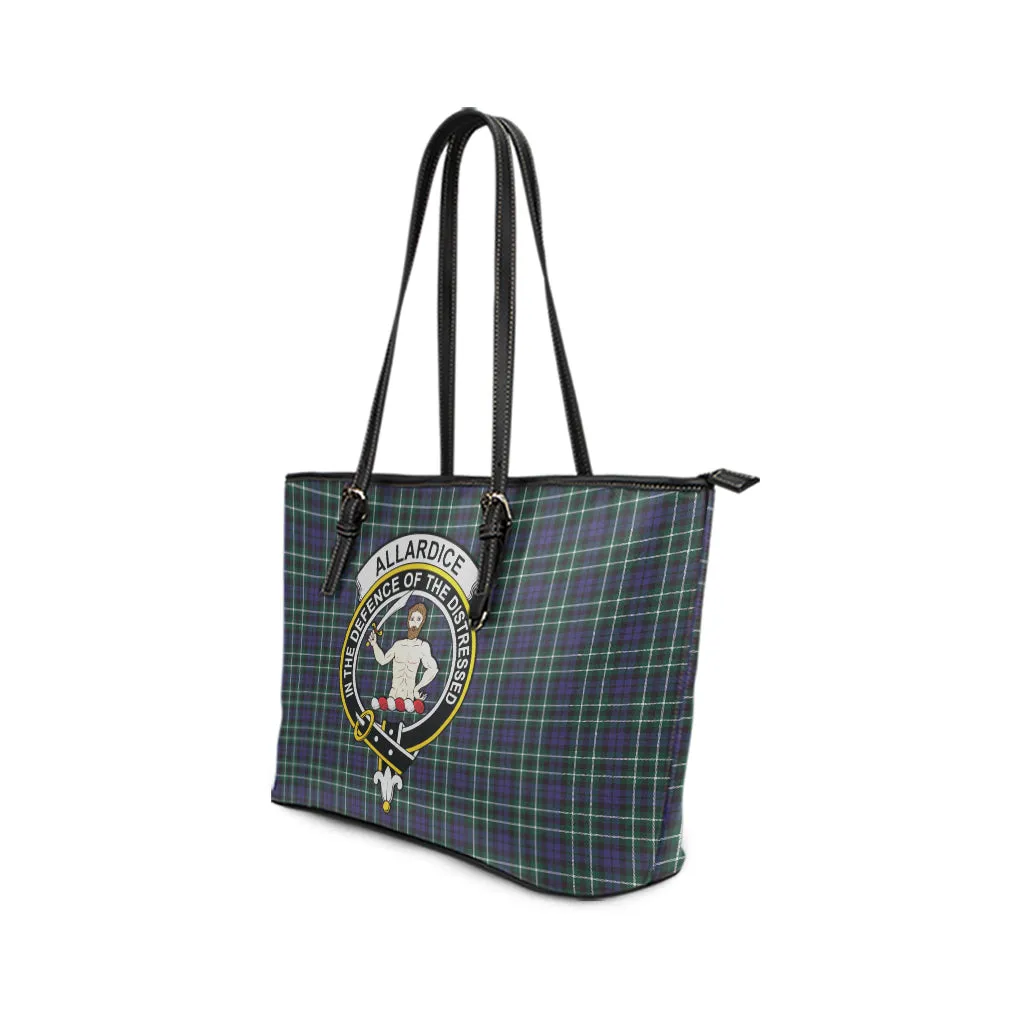 Allardice Tartan Leather Tote Bag with Family Crest