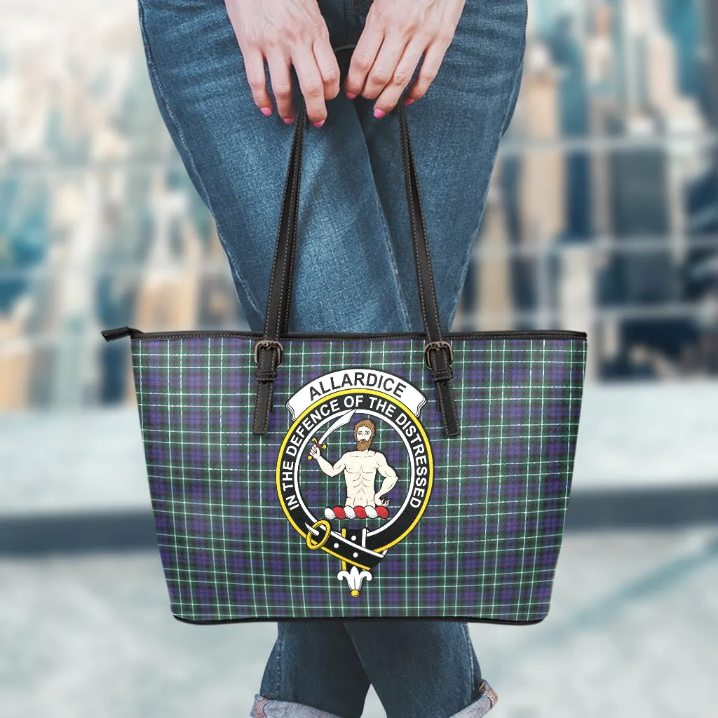 Allardice Tartan Leather Tote Bag with Family Crest