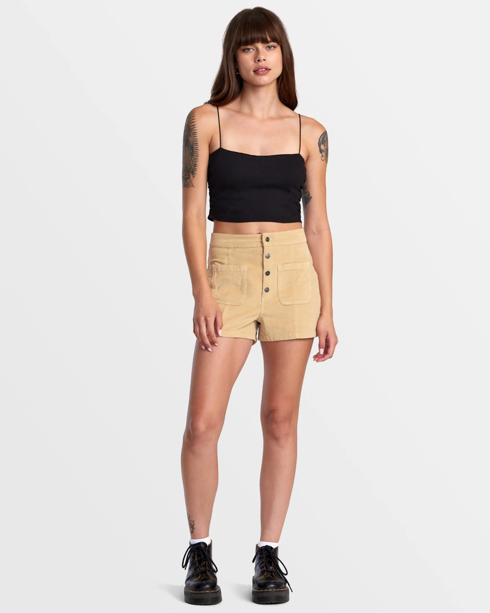 Bardot Denim Shorts - Tan