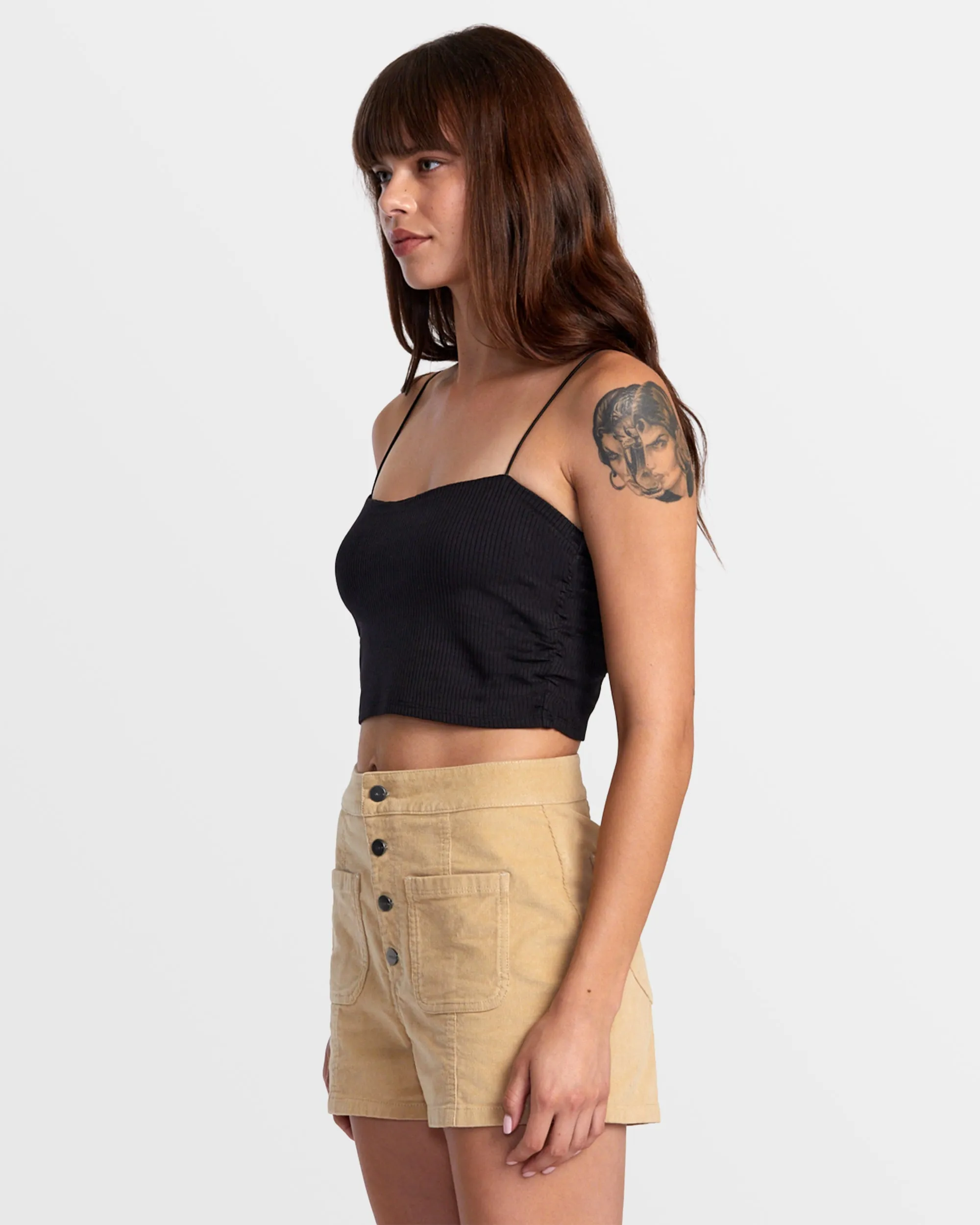 Bardot Denim Shorts - Tan