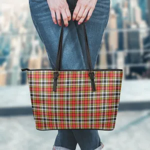 Buchanan Old Dress Tartan Leather Tote Bag