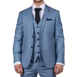 charles- Men's Boys Light Blue Sky 3 Piece Suit Classic Summer Wedding