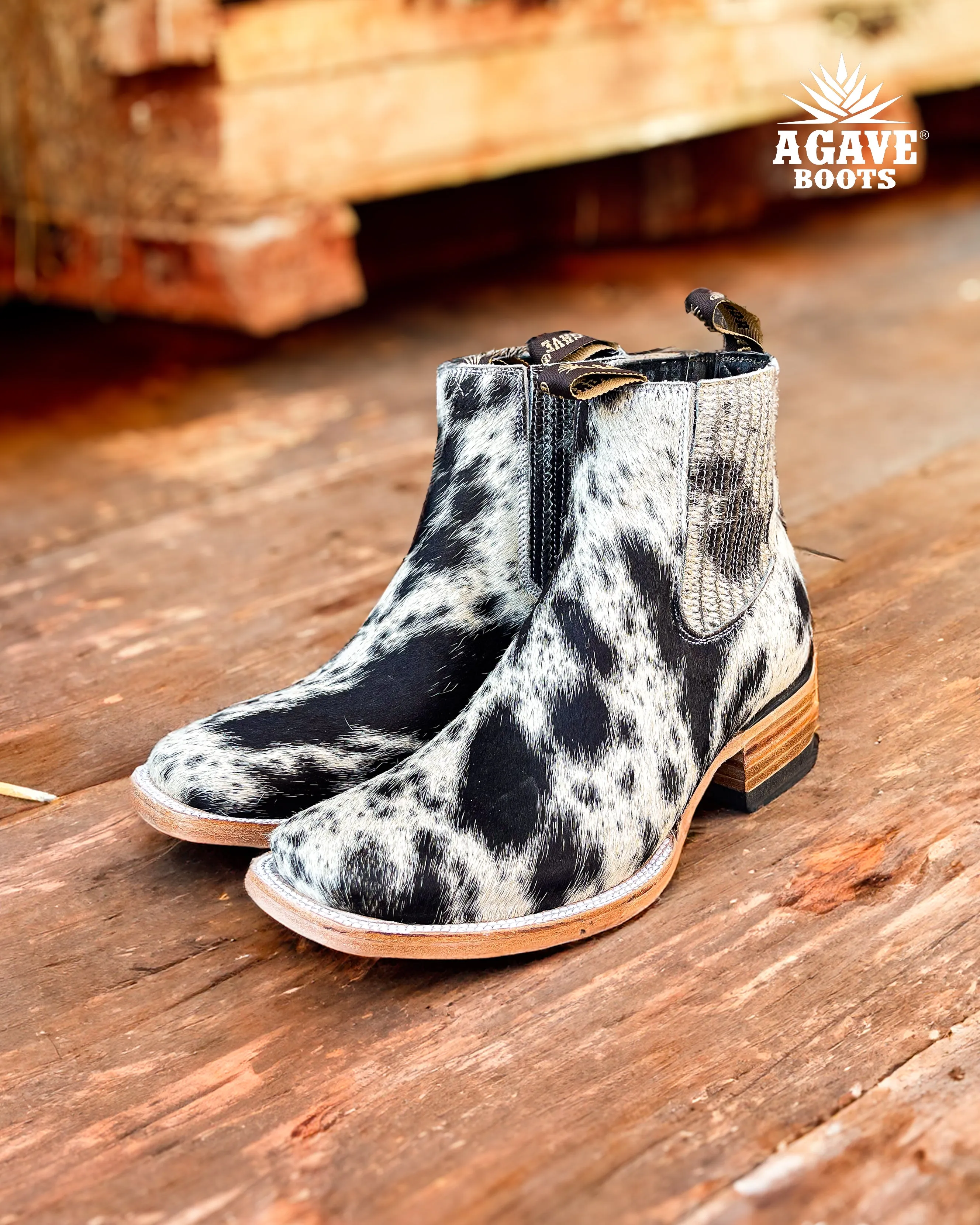 COWHIDE ANKLE BOOTS / BOTINES | MEN SQUARE TOE WESTERN BOTIN