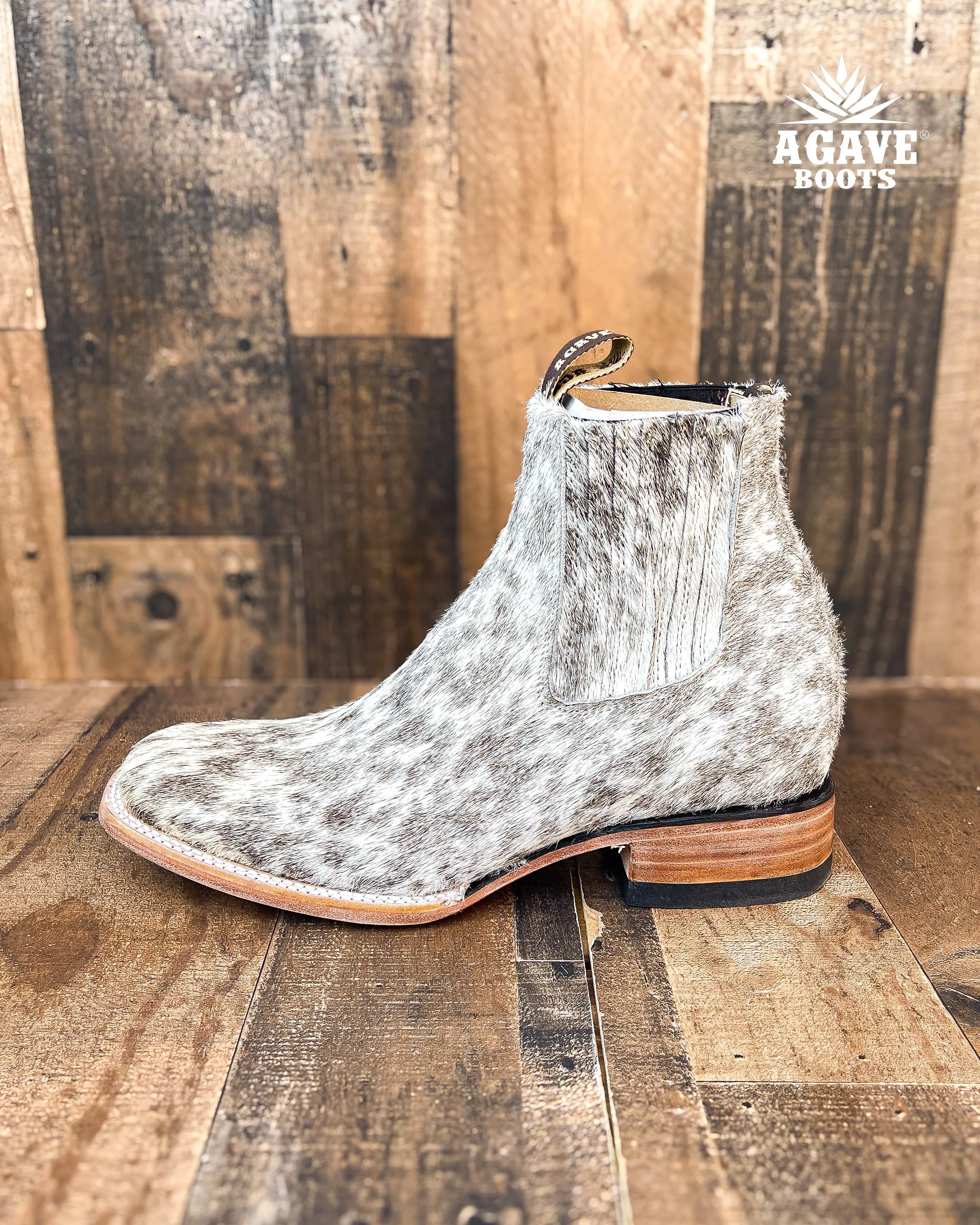 COWHIDE ANKLE BOOTS / BOTINES | MEN SQUARE TOE WESTERN BOTIN