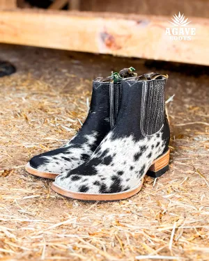 COWHIDE ANKLE BOOTS / BOTINES | MEN SQUARE TOE WESTERN BOTIN