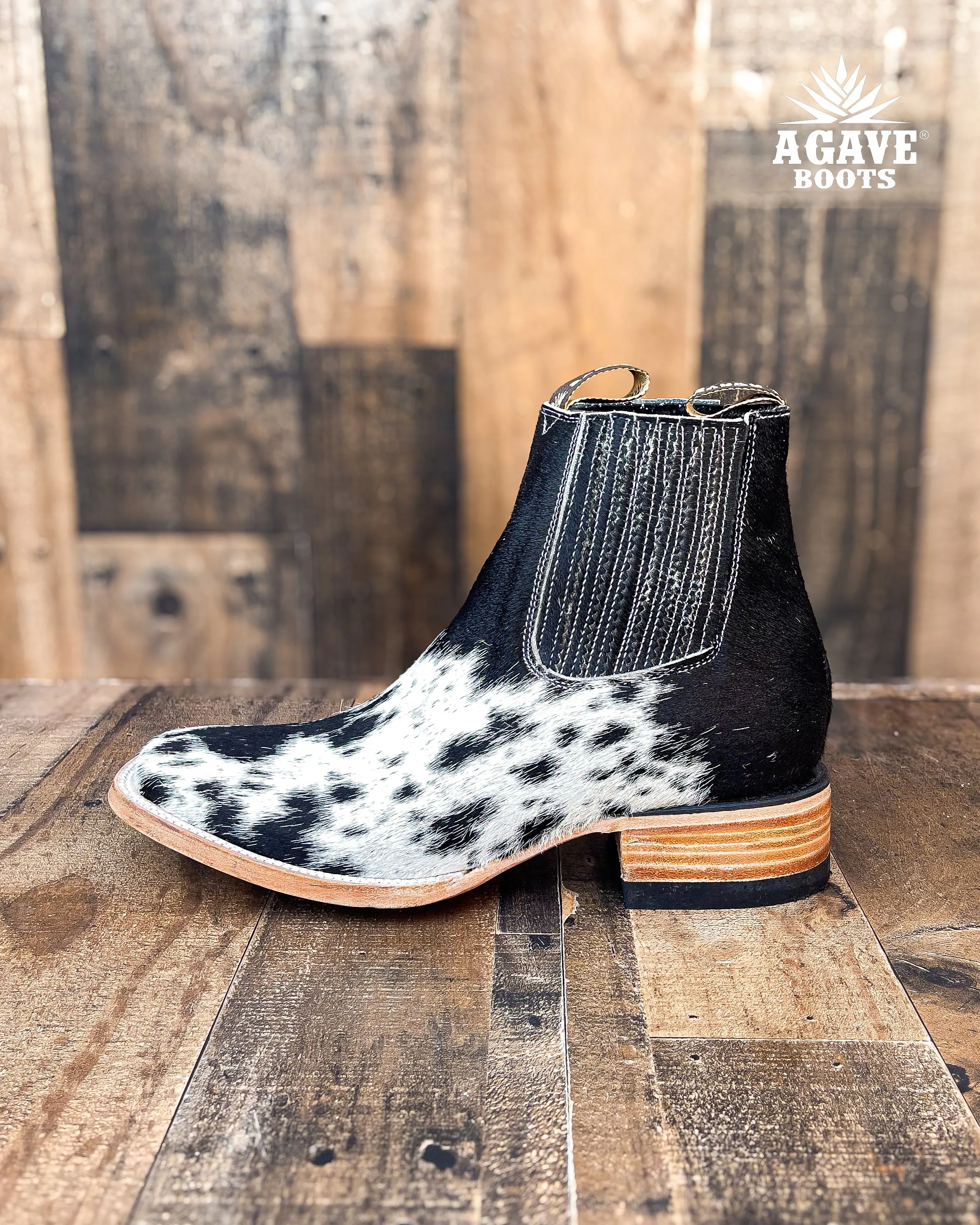 COWHIDE ANKLE BOOTS / BOTINES | MEN SQUARE TOE WESTERN BOTIN