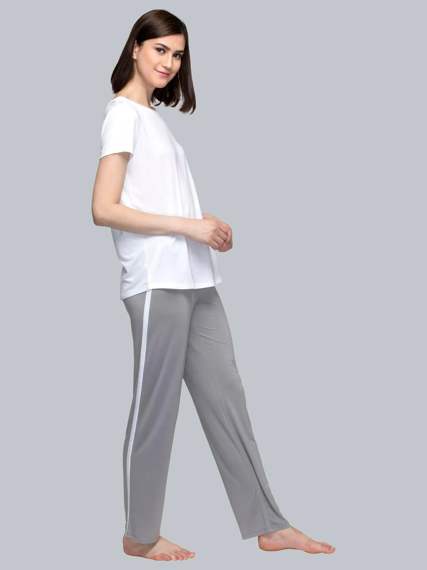 Deep Grey Trackpants With Side piping