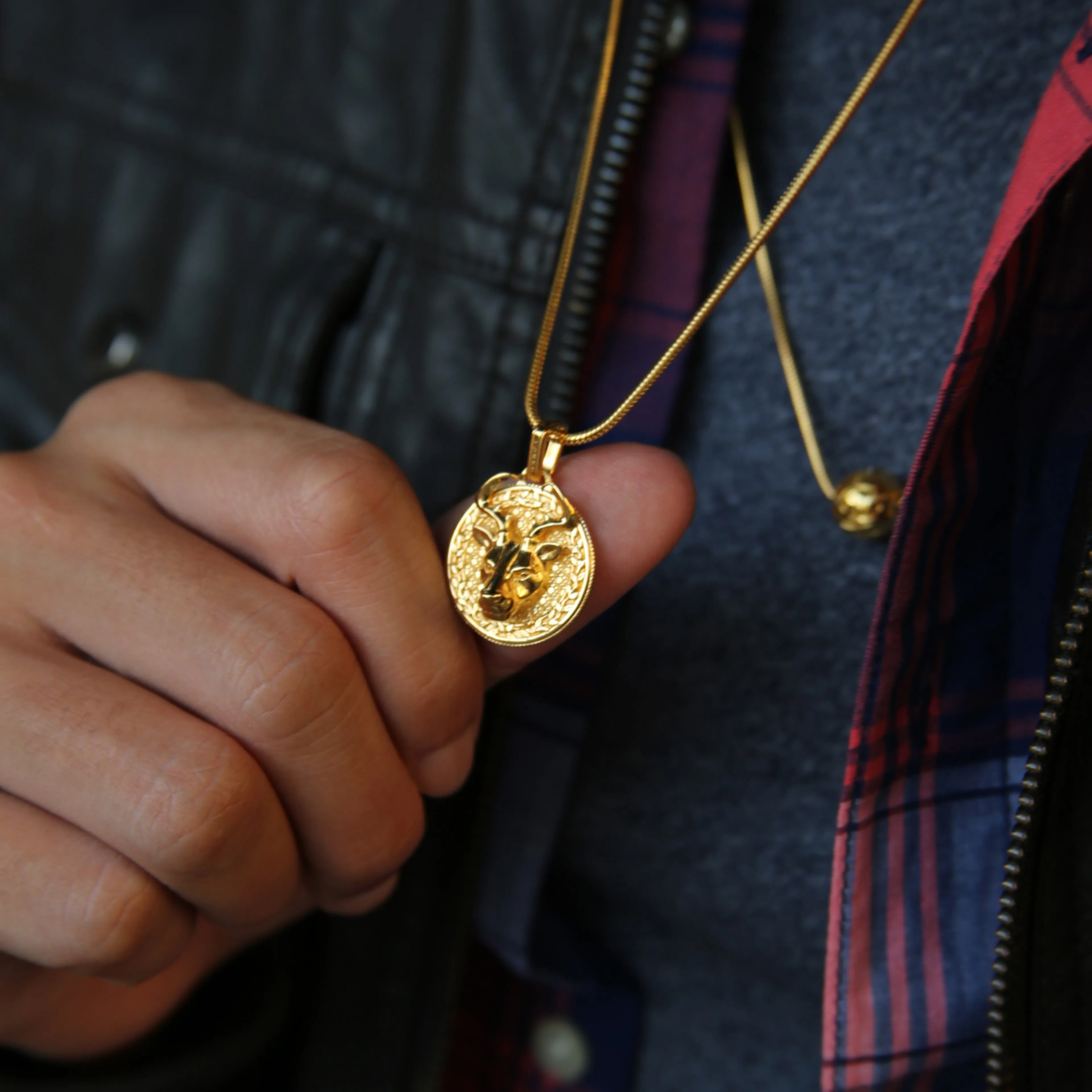 Deer Gold Pendant Necklace