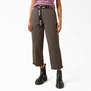 Dickies Womens Relaxed Fit Cropped Cargo Pant - Mushroom