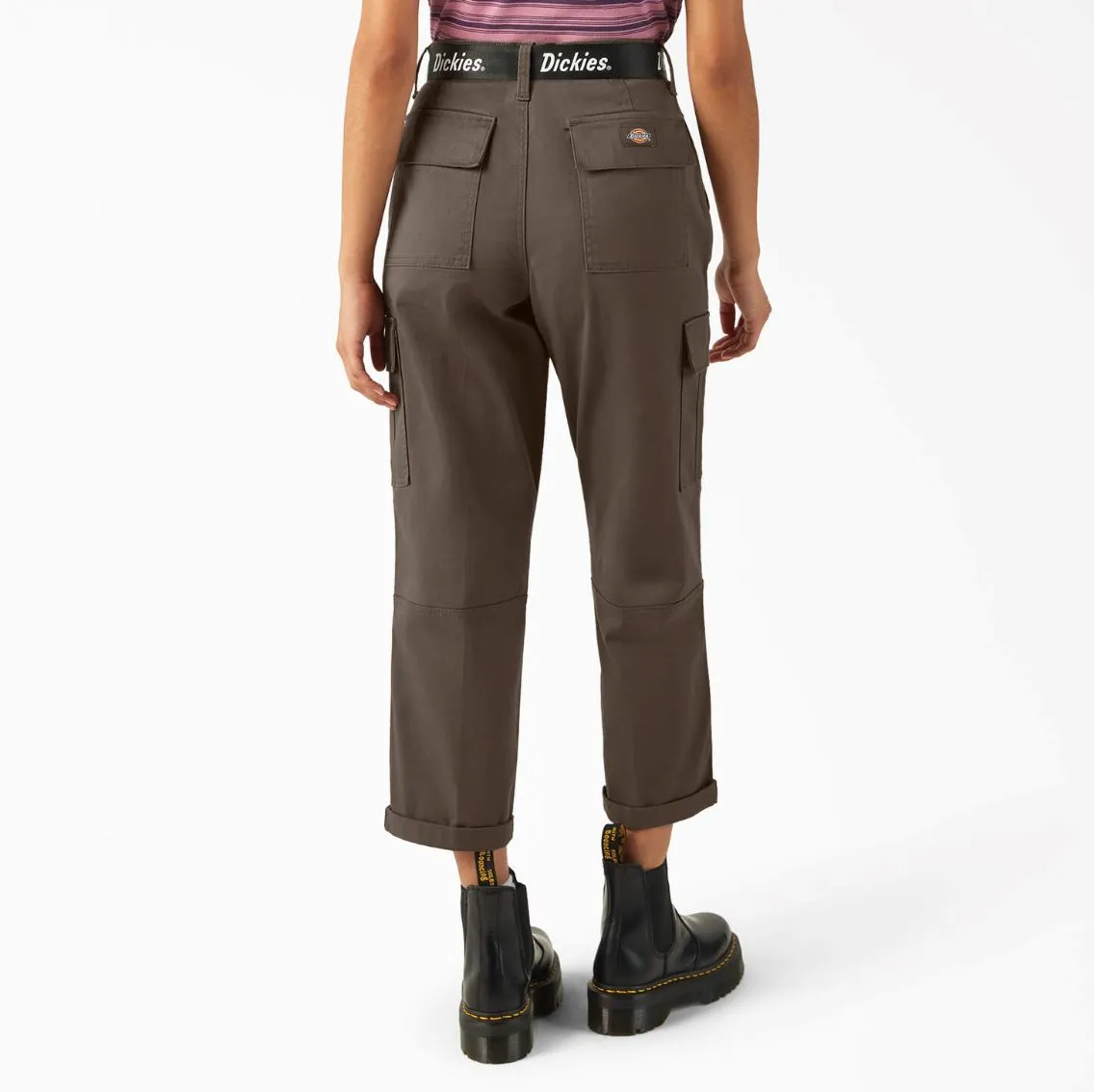 Dickies Womens Relaxed Fit Cropped Cargo Pant - Mushroom