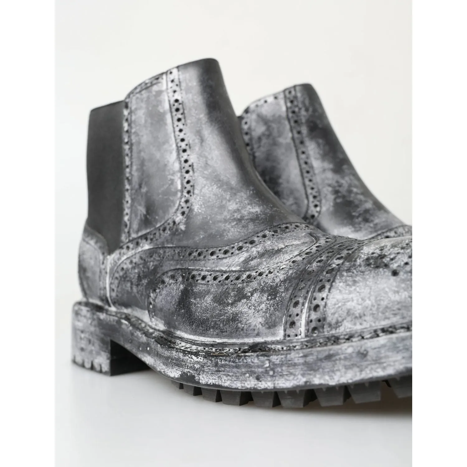 Dolce & Gabbana Elegant Black Faded Chelsea Ankle Boots