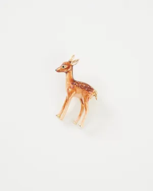 Enamel Fawn Brooch