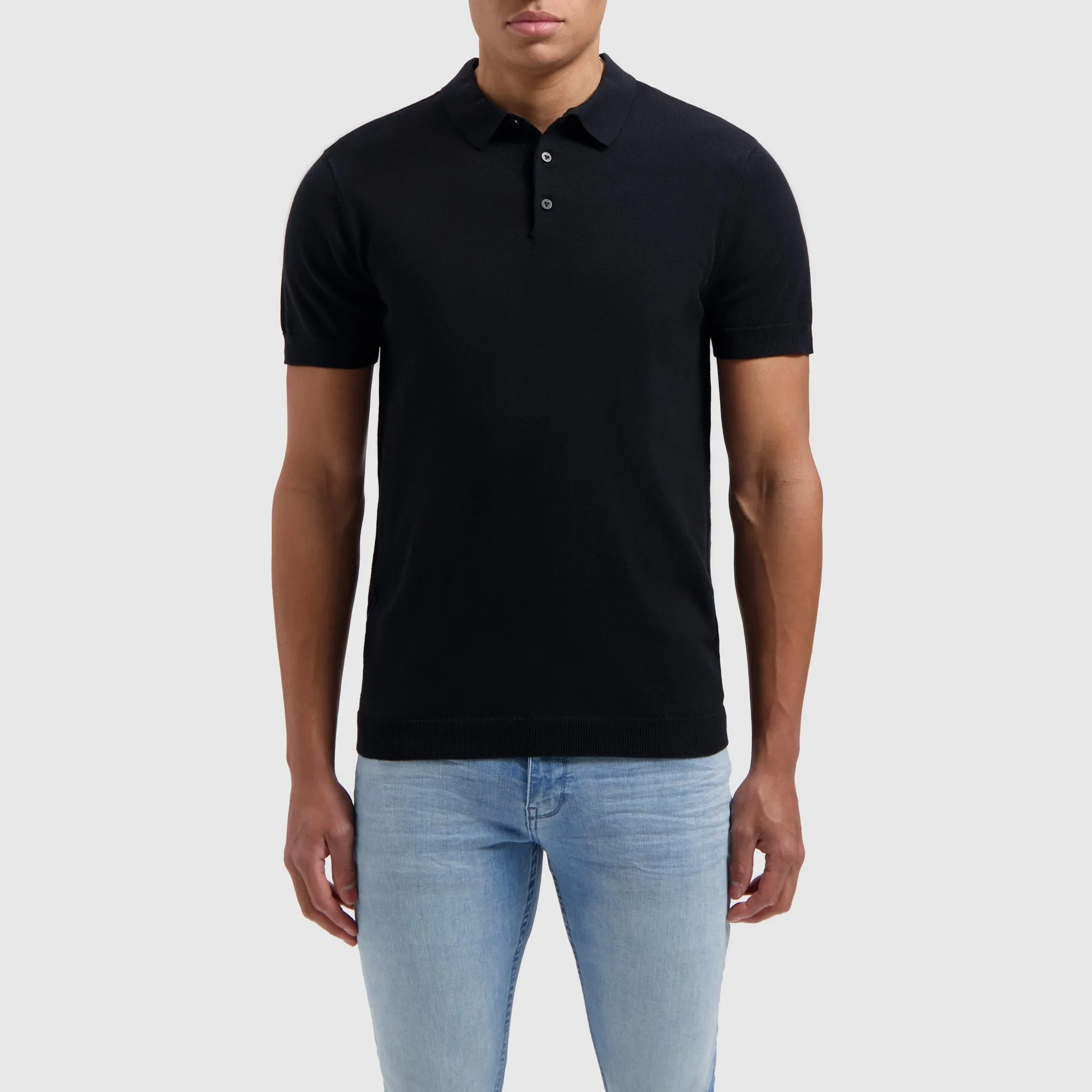 Essential Knitwear Polo | Black