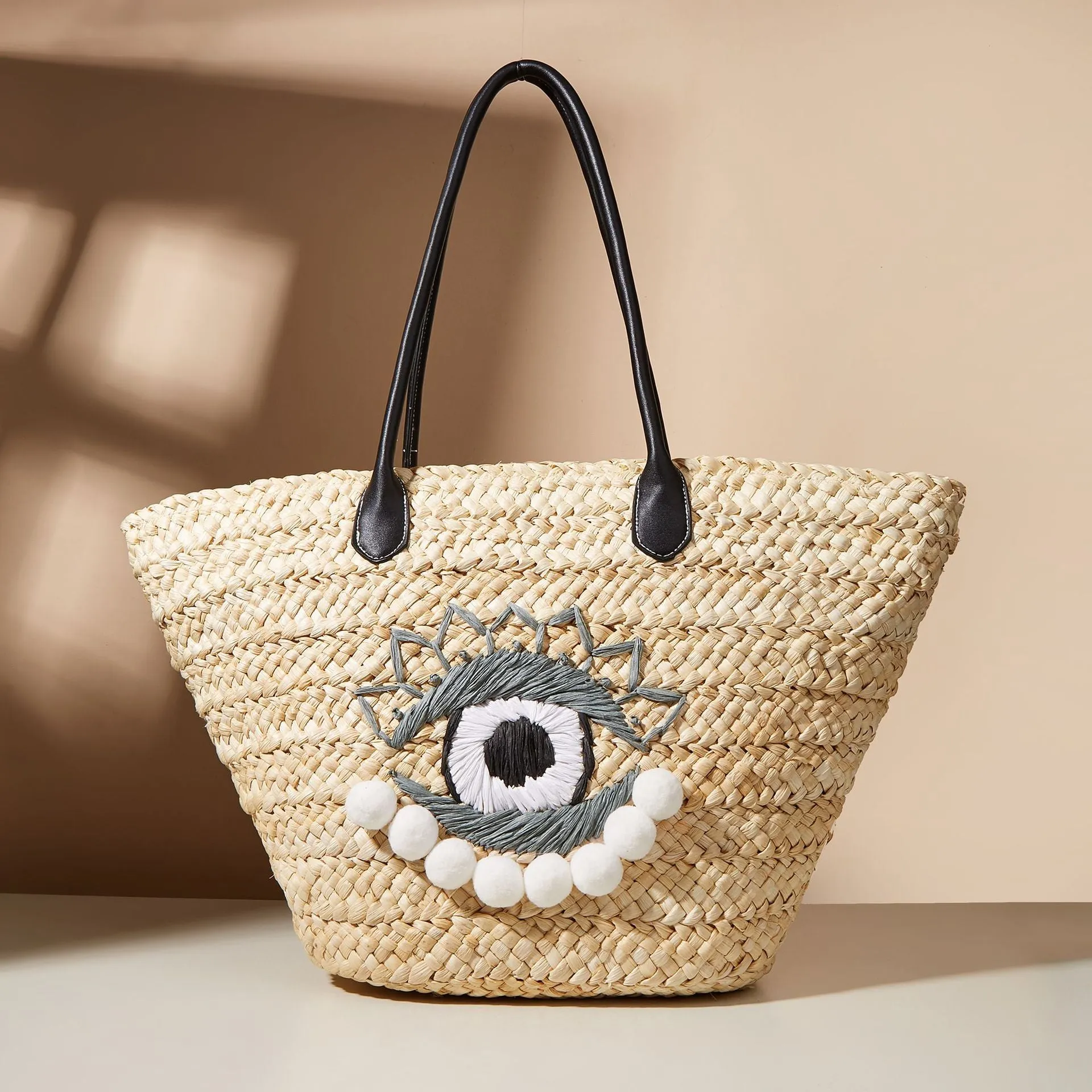 Evil Eye Woven Shoulder Bag