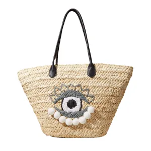 Evil Eye Woven Shoulder Bag