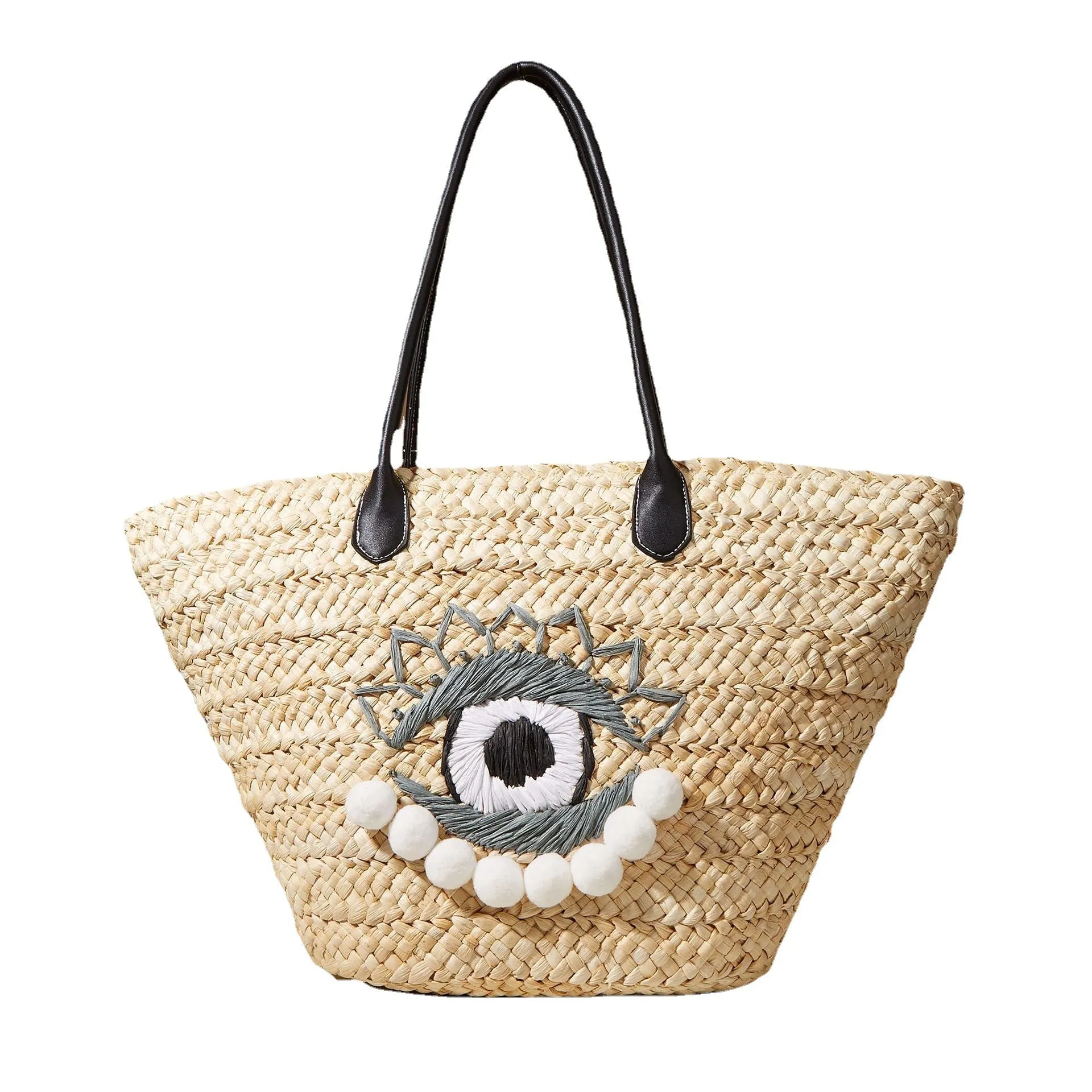 Evil Eye Woven Shoulder Bag