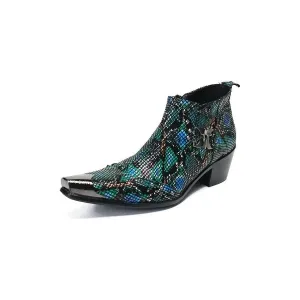 Exotic EleganceLuxe Leather Ankle Boots