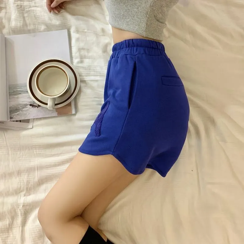 Faux Cotton Versatile Contrasting Colors Loose Fit Shorts