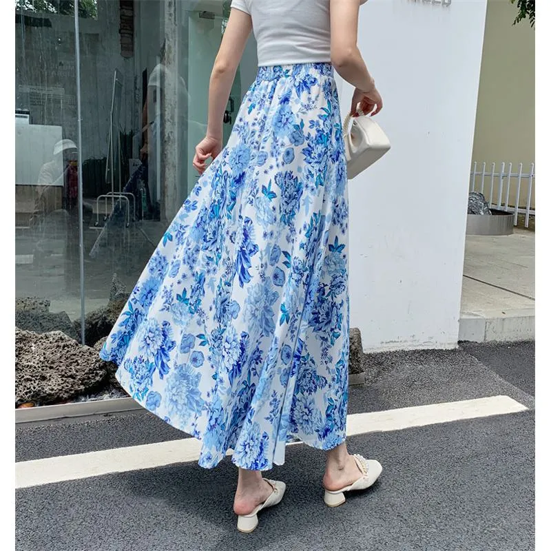 Floral Print Versatile Simplicity Mesh Skirt