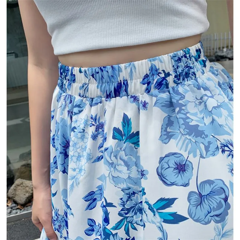 Floral Print Versatile Simplicity Mesh Skirt