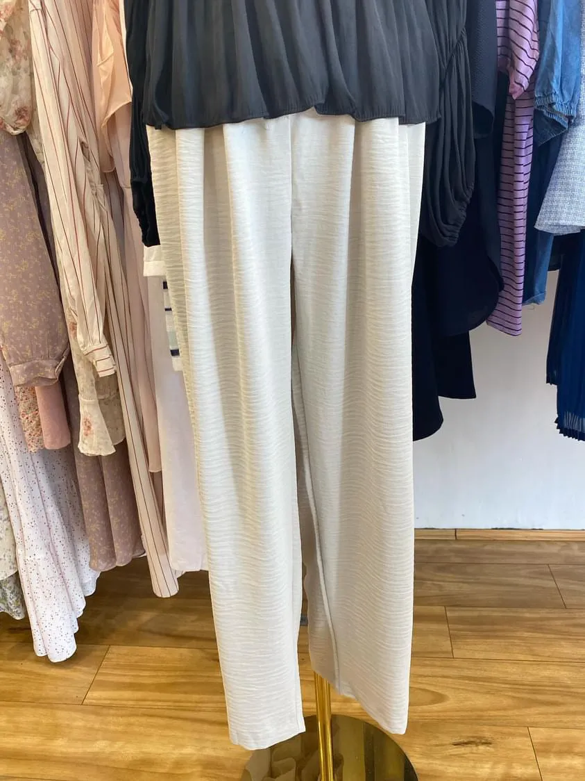 Green/Ivory simple pants