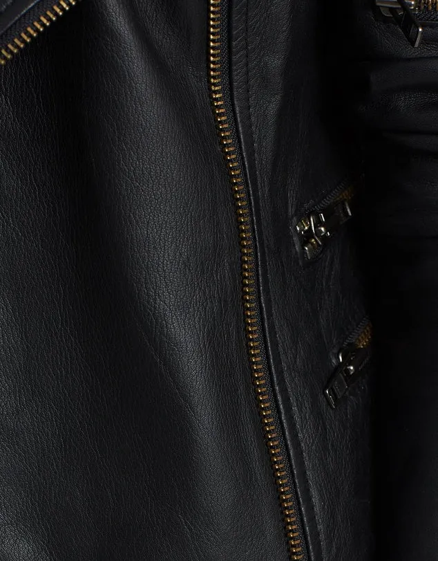 Greenwich Street Motor Jacket Black Leather