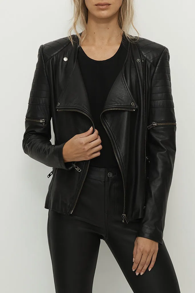 Greenwich Street Motor Jacket Black Leather