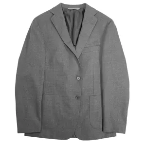 Grey Two Button Wool Canvas Sport Jacket