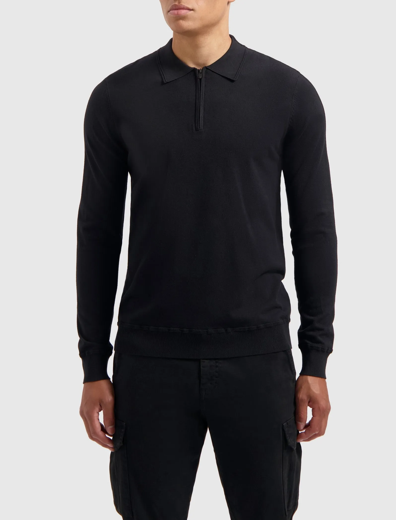 Halfzip Polo Knitwear | Black