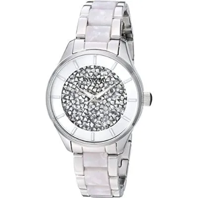 Invicta 25246 Women's Angel Quartz Watch with Stainless-Steel Strap, Silver, 15.8