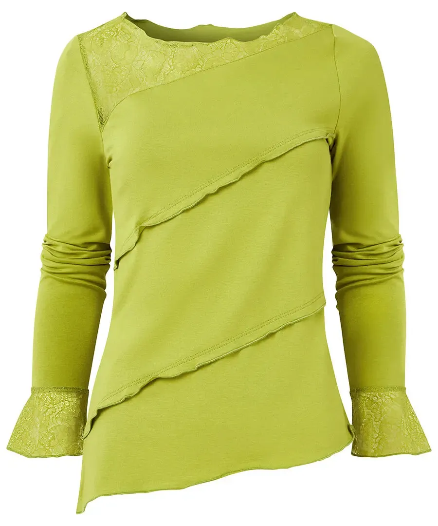 Joe Browns 10 Green Josie Lace Trim Top