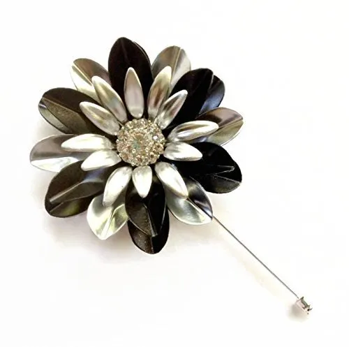 Large Black and Silver Lapel Pin