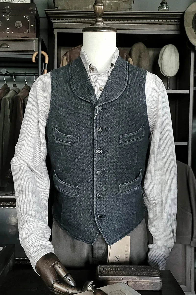 Men's Blazer Vest with Shawl Collar - Classic Gentlemen Elegant Style