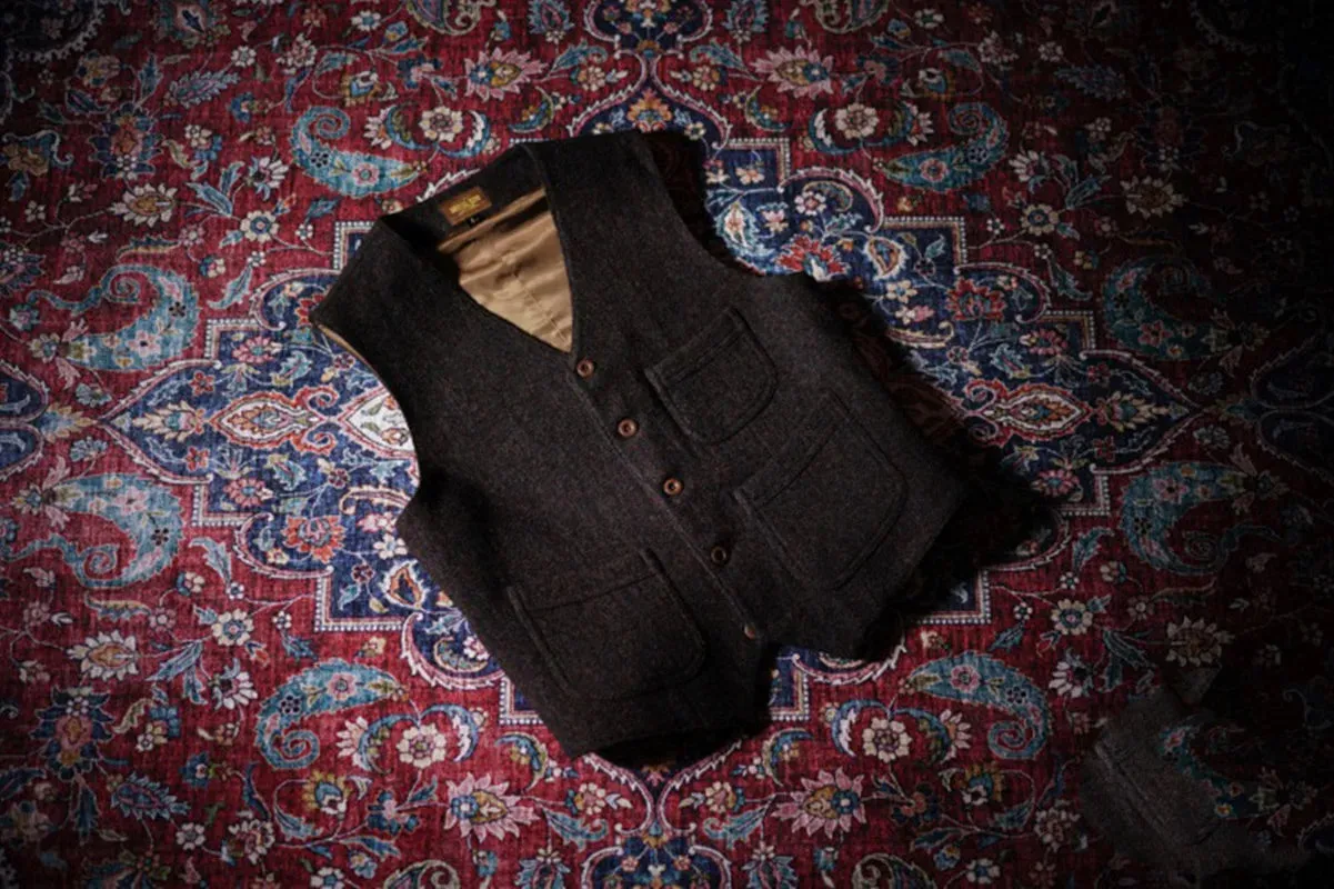 Men's Safari Tweed Vest - Victorian Elegant Classic Groom's Waistcoat