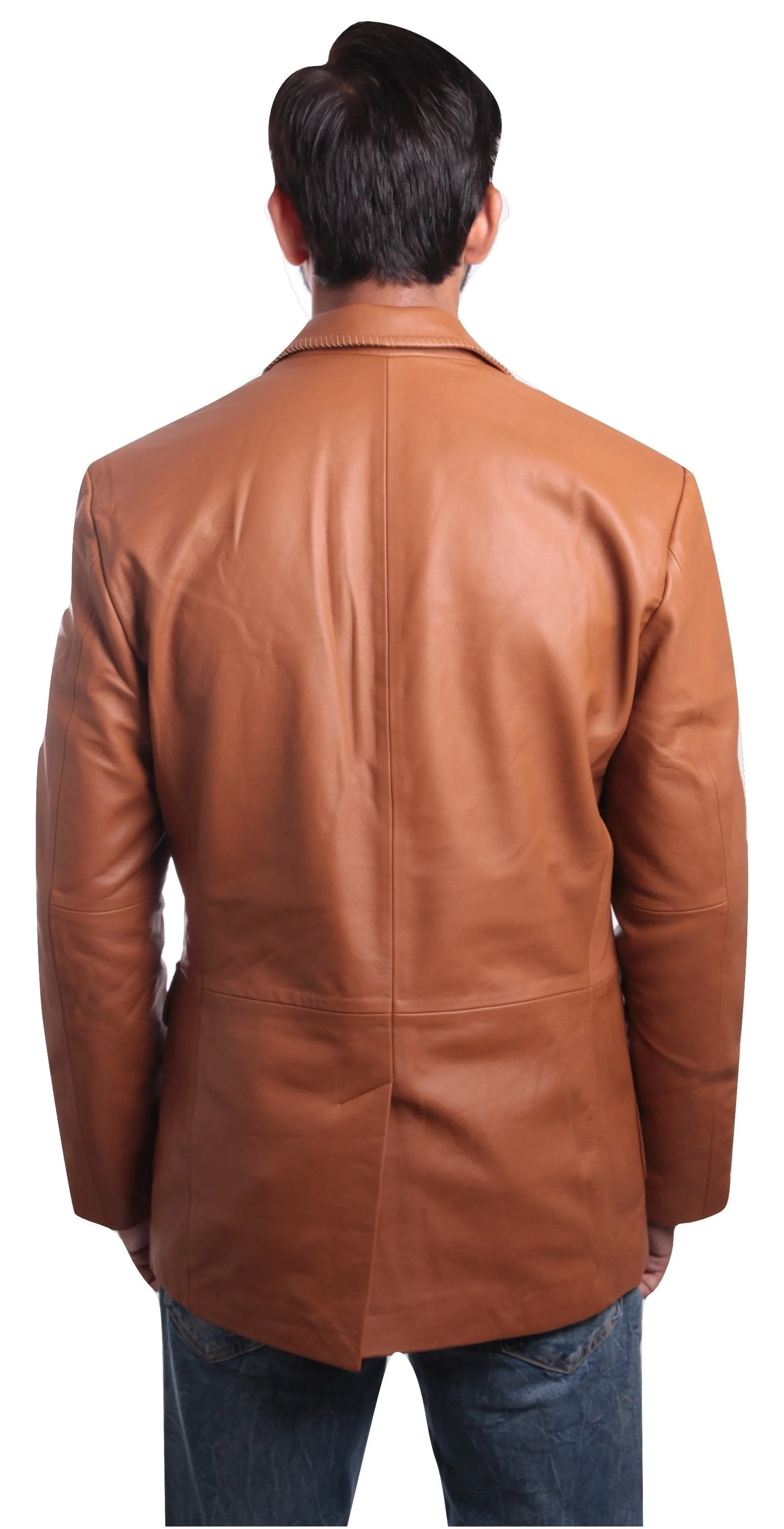 Mens Tan Western Blazer Whip Stitched