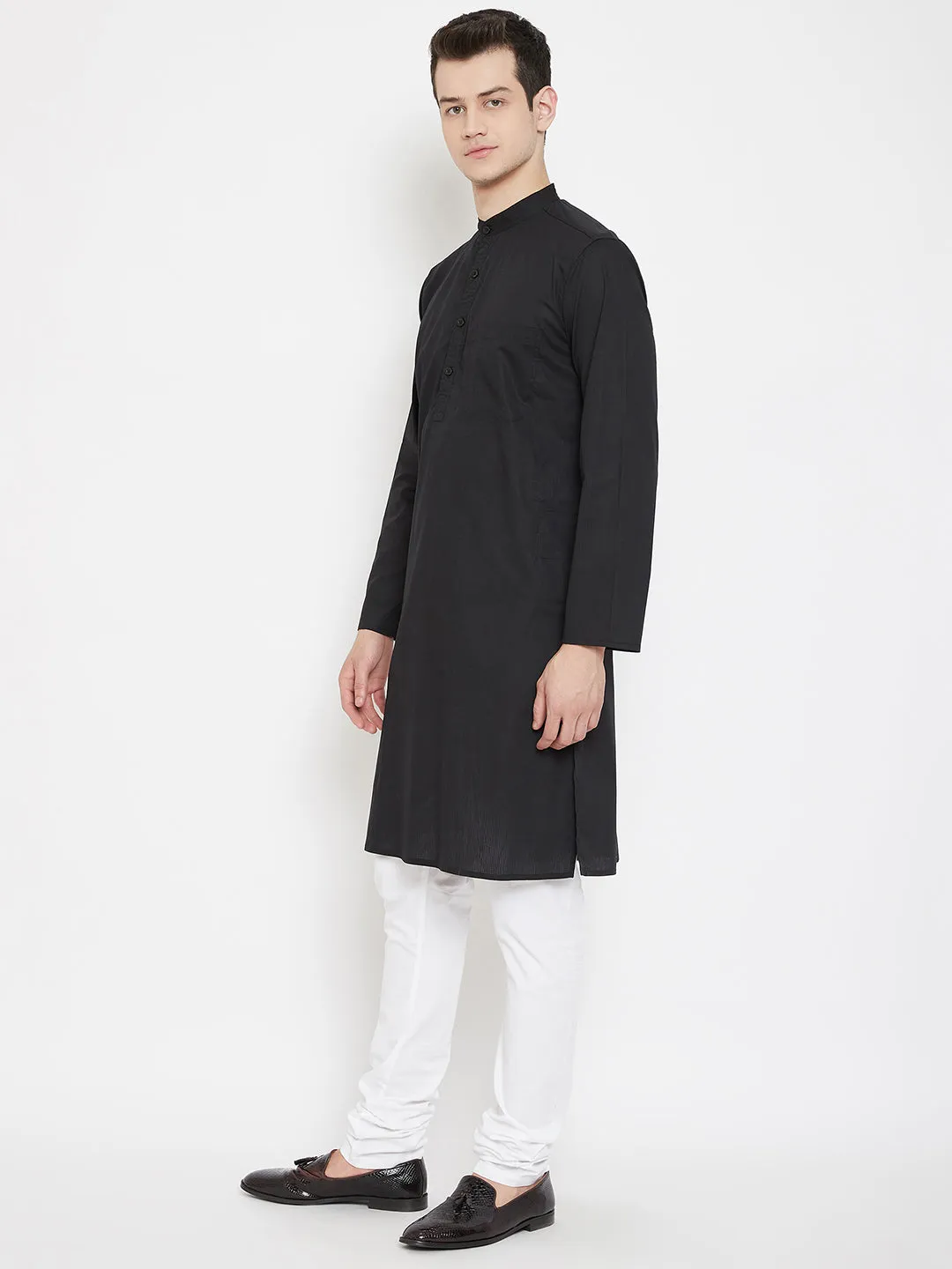 Men's Woven Design Straight Kurta - Even Apparels