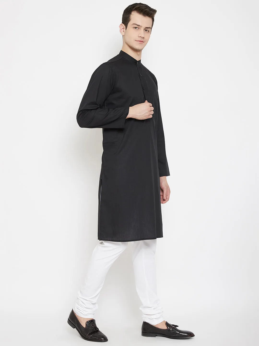 Men's Woven Design Straight Kurta - Even Apparels