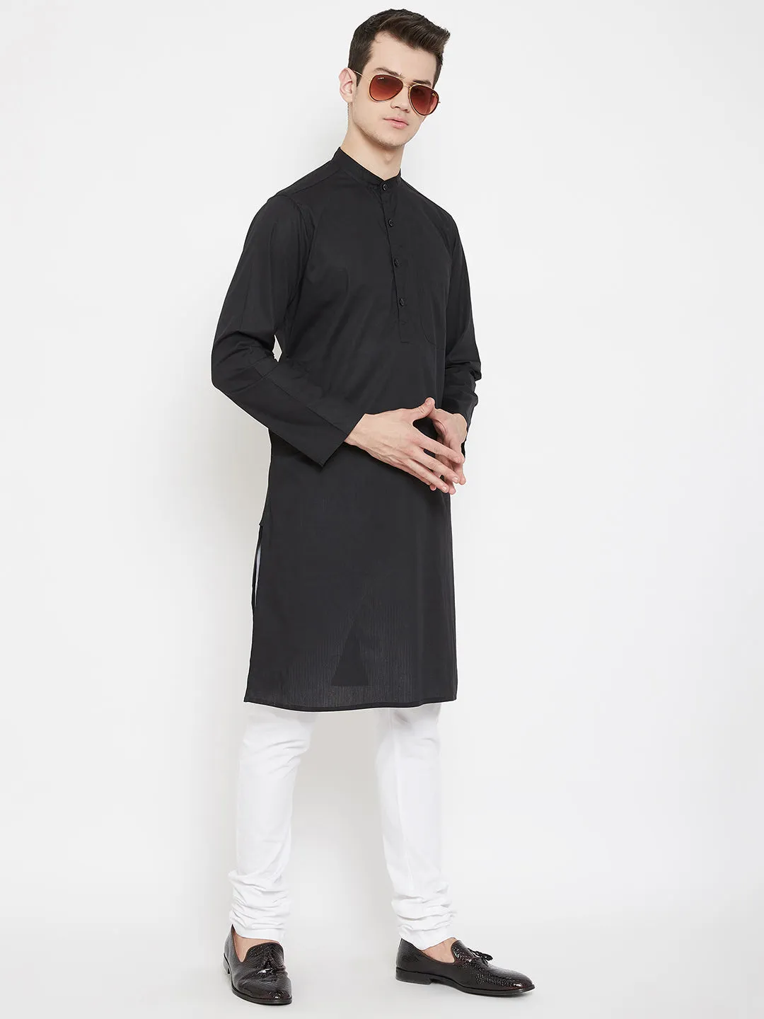 Men's Woven Design Straight Kurta - Even Apparels