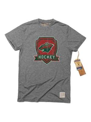 Minnesota Wild Retro Brand Gray Tri-Blend Short Sleeve Crew T-Shirt