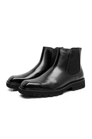 Modern Gentleman's Square-Toe Ankle Boots