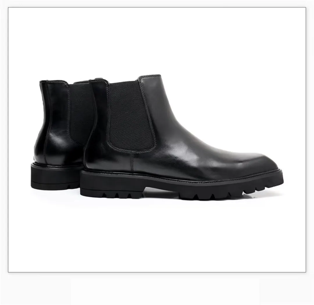 Modern Gentleman's Square-Toe Ankle Boots