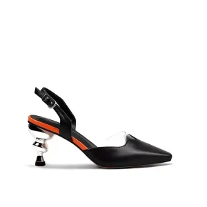 Napheesa Black Slingback Sandals