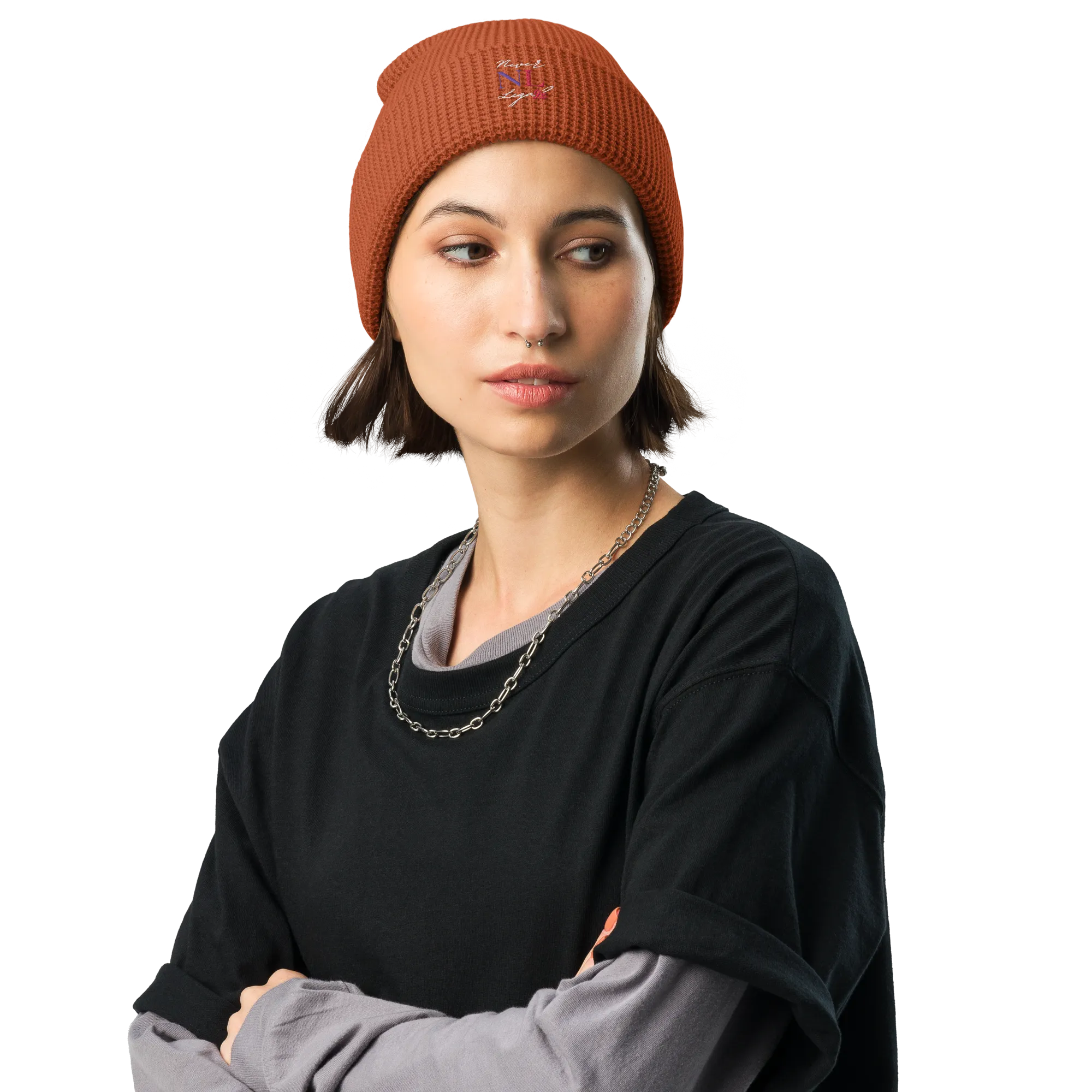 NEVER LEGAL 9X women's-Waffle beanie