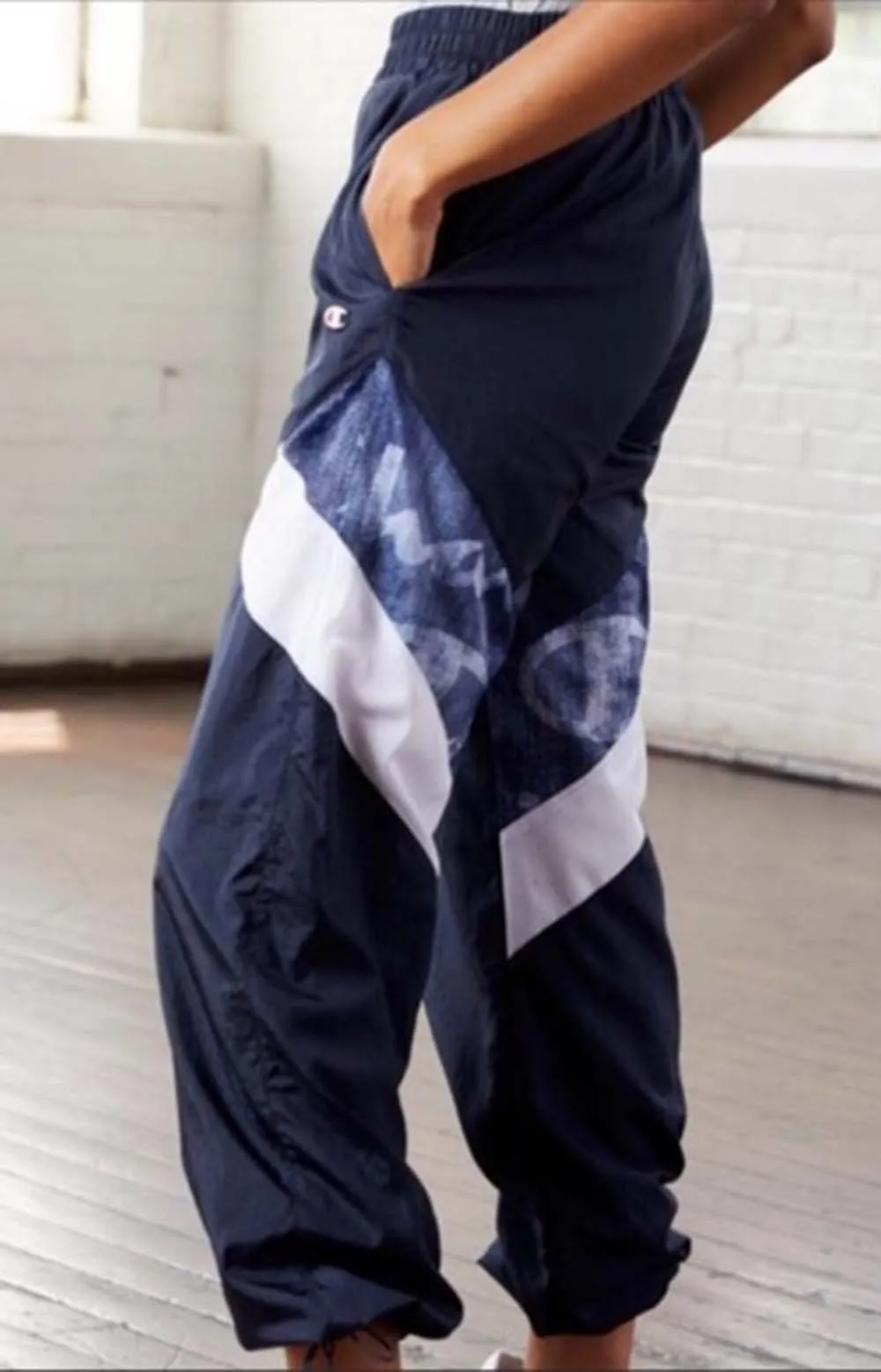 Nylon Warm Up Pants - Navy