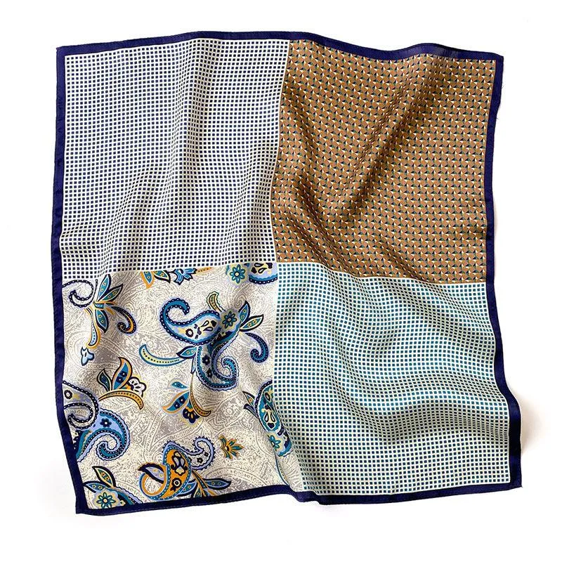 Polka Dot Paisley Pattern Patchwork silk scarf/100% mulberry Silk Scarf/Silk head scarf/Silk hair scarf/Silk neck scarf/Silk bandana/Bag Accessory