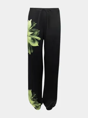 Silk Dreamscape Pyjama Pants Black Flower