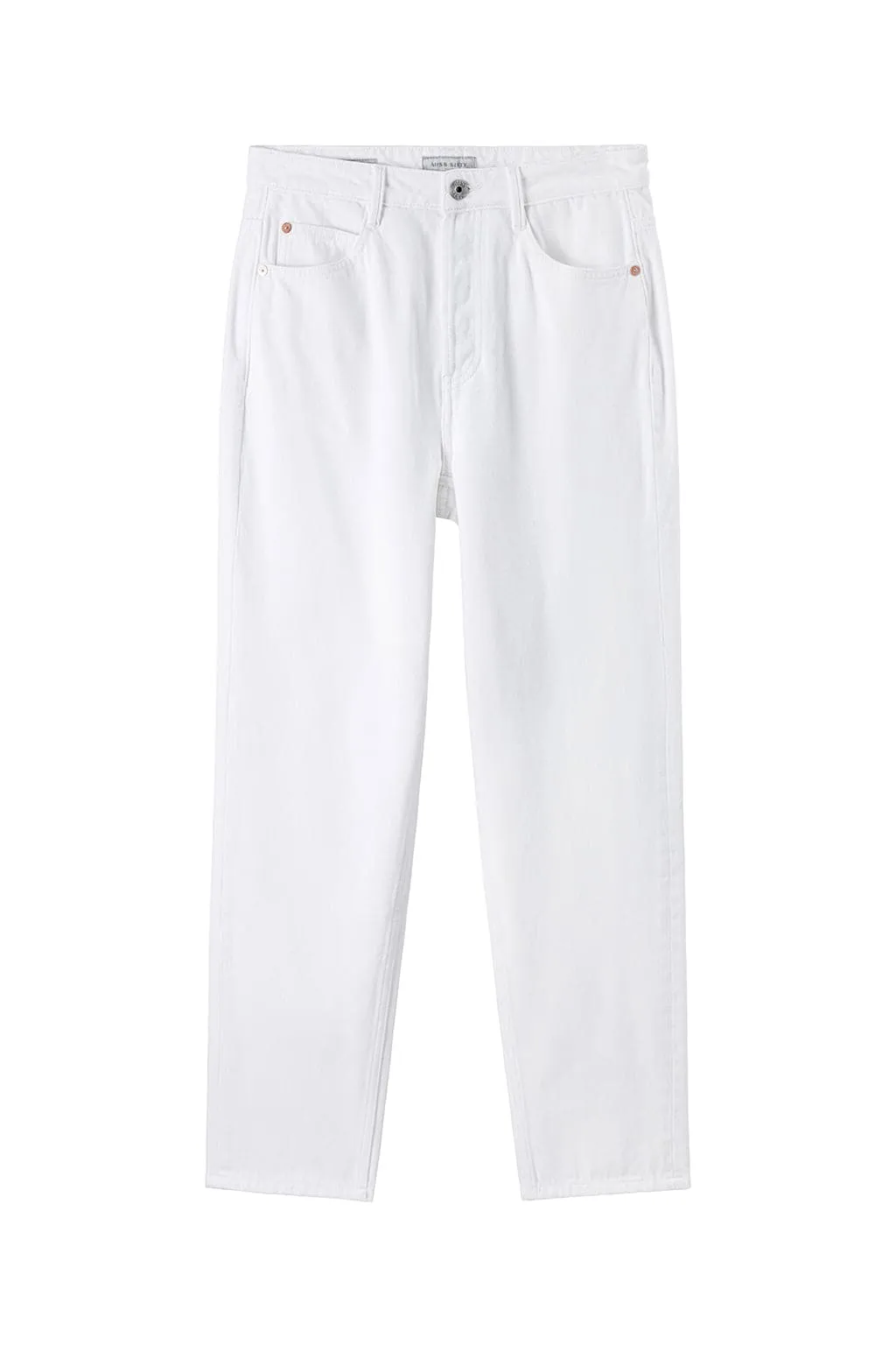 Straight Fit Cropped Jeans In White