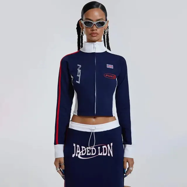 Streetwear Punk Style Patchwork Cropped PU Leather Jacket